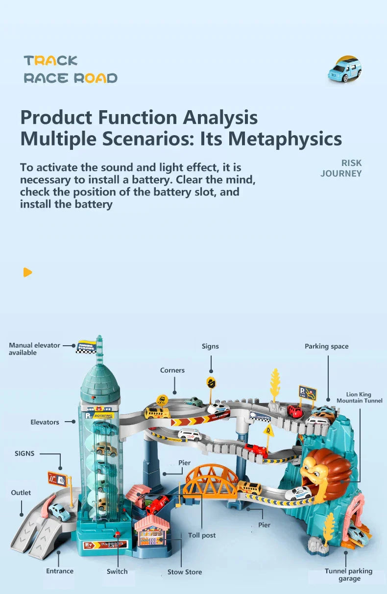 Tor wyścigowy Lew z samochodami dla dzieci