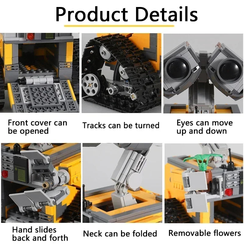 Klocki konstrukcyjne WALL E, 687 sztuk, elektryczna aplikacja Hi-Tech RC