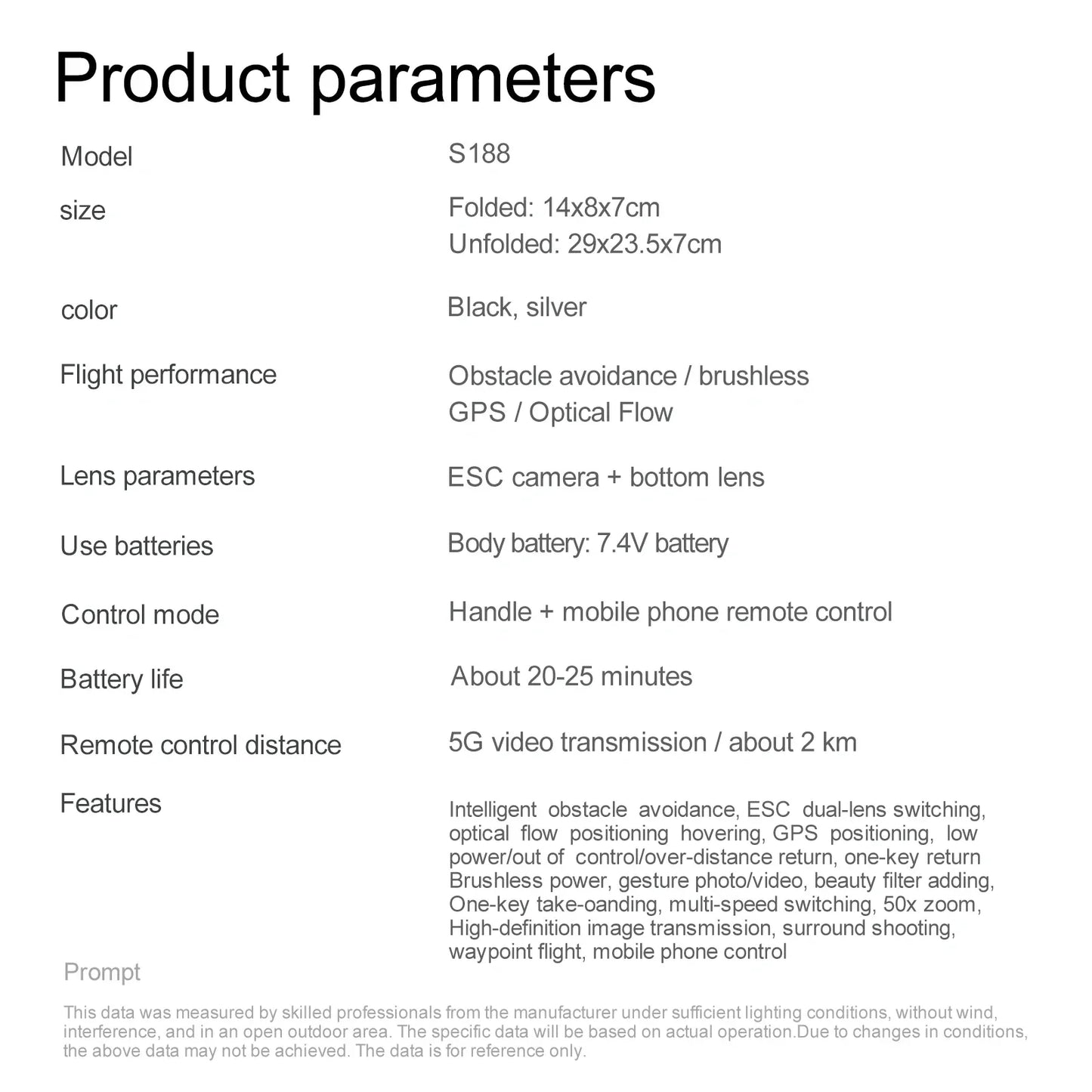 Dron S188 GPS 8K z kamerą 5G