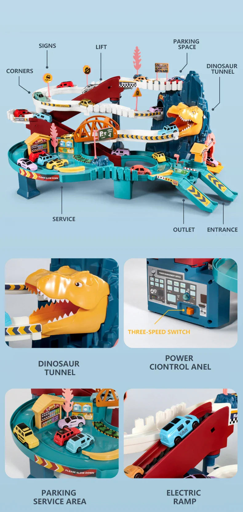 Tor wyścigowy Lew z samochodami dla dzieci