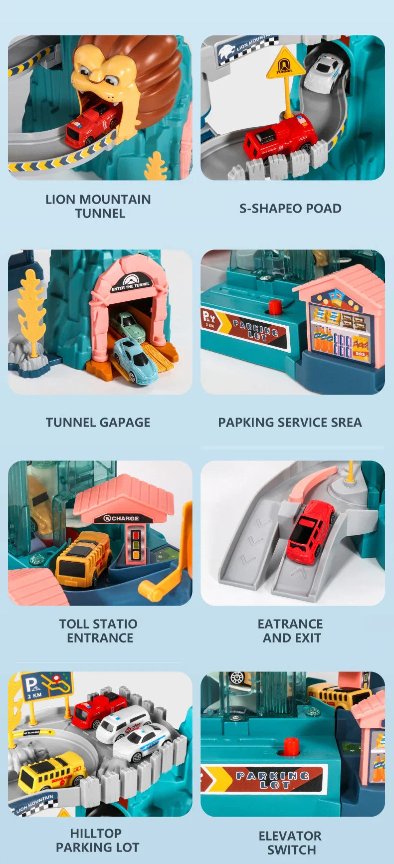 Tor wyścigowy Lew z samochodami dla dzieci