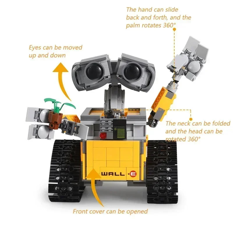 Klocki konstrukcyjne WALL E, 687 sztuk, elektryczna aplikacja Hi-Tech RC