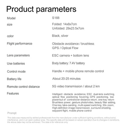 Dron S188 GPS 8K z kamerą 5G